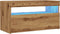 vidaXL - Tv-meubels - met - LED - 2 - st - bewerkt - hout - artisanaal - eiken