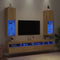 vidaXL - Tv-meubels - met - LED-verlichting - 2 - st - 30,5x30x102 - cm - sonoma - eiken