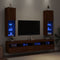 vidaXL - Tv-meubels - met - LED-verlichting - 2 - st - 30,5x30x102 - cm - bruineiken
