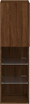 vidaXL - Tv-meubels - met - LED-verlichting - 2 - st - 30,5x30x102 - cm - bruineiken
