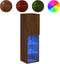 vidaXL - Tv-meubels - met - LED-verlichting - 2 - st - 30,5x30x102 - cm - bruineiken
