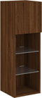 vidaXL - Tv-meubels - met - LED-verlichting - 2 - st - 30,5x30x90 - cm - bruineiken