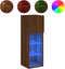 vidaXL - Tv-meubels - met - LED-verlichting - 2 - st - 30,5x30x90 - cm - bruineiken