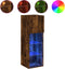 vidaXL - Tv-meubels - met - LED-verlichting - 2 - st - 30,5x30x90 - cm - gerookt - eiken