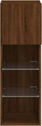 vidaXL - Tv-meubels - met - LED-verlichting - 2 - st - 30,5x30x90 - cm - bruineiken