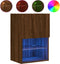 vidaXL - Tv-meubels - met - LED-verlichting - 2 - st - 40,5x30x60 - cm - bruineiken