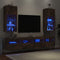 vidaXL - Tv-meubels - met - LED-verlichting - 2 - st - 40,5x30x90 - cm - gerookt - eiken
