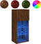 vidaXL - Tv-meubels - met - LED-verlichting - 2 - st - 40,5x30x90 - cm - bruineiken