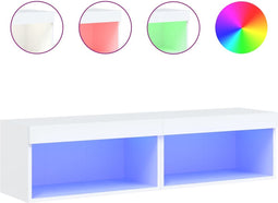 vidaXL - Tv-meubels - met - LED-verlichting - 2 - st - 60x30x30 - cm - wit