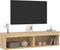 vidaXL - Tv-meubels - met - LED-verlichting - 2 - st - 60x30x30 - cm - sonoma - eiken