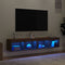vidaXL - Tv-meubels - met - LED-verlichting - 2 - st - 80x30x30 - cm - bruineikenkleur