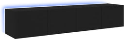 vidaXL - Tv-meubels - met - LED-verlichting - 2 - st - 80x35x31 - cm - zwart