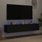 vidaXL - Tv-meubels - met - LED-verlichting - 2 - st - 80x35x31 - cm - zwart