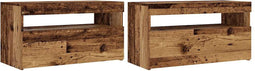 vidaXL - Tv-meubels - met - LED-verlichting - 2 - st - bewerkt - hout - oud - hout