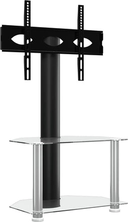 vidaXL - Tv-standaard - hoek - 2-laags - voor - 32-70 - inch - zwart - en - zilverkleur