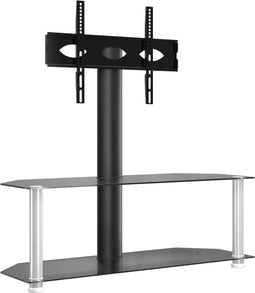 vidaXL - Tv-standaard - hoek - 2-laags - voor - 32-70 - inch - zwart - en - zilverkleur