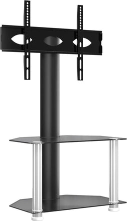 vidaXL - Tv-standaard - hoek - 2-laags - voor - 32-70 - inch - zwart - en - zilverkleur