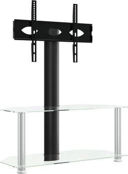 vidaXL - Tv-standaard - hoek - 2-laags - voor - 32-70 - inch - zwart - en - zilverkleur