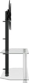 vidaXL - Tv-standaard - hoek - 2-laags - voor - 32-70 - inch - zwart - en - zilverkleur