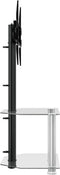 vidaXL - Tv-standaard - hoek - 2-laags - voor - 32-70 - inch - zwart - en - zilverkleur