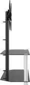 vidaXL - Tv-standaard - hoek - 2-laags - voor - 32-70 - inch - zwart - en - zilverkleur