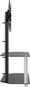 vidaXL - Tv-standaard - hoek - 2-laags - voor - 32-70 - inch - zwart - en - zilverkleur