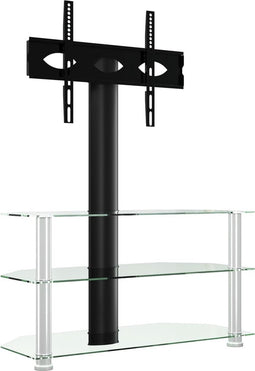 vidaXL - Tv-standaard - hoek - 3-laags - voor - 32-70 - inch - zwart - en - zilverkleur