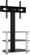 vidaXL - Tv-standaard - hoek - 3-laags - voor - 32-70 - inch - zwart - en - zilverkleur