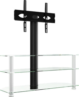 vidaXL - Tv-standaard - hoek - 3-laags - voor - 32-70 - inch - zwart - en - zilverkleur