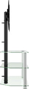 vidaXL - Tv-standaard - hoek - 3-laags - voor - 32-70 - inch - zwart - en - zilverkleur