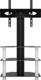 vidaXL - Tv-standaard - hoek - 3-laags - voor - 32-70 - inch - zwart - en - zilverkleur