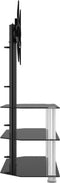 vidaXL - Tv-standaard - hoek - 3-laags - voor - 32-70 - inch - zwart - en - zilverkleur
