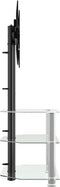 vidaXL - Tv-standaard - hoek - 3-laags - voor - 32-70 - inch - zwart - en - zilverkleur