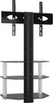 vidaXL - Tv-standaard - hoek - 3-laags - voor - 32-70 - inch - zwart - en - zilverkleur