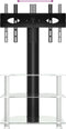vidaXL - Tv-standaard - hoek - 3-laags - voor - 32-70 - inch - zwart - en - zilverkleur