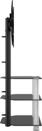 vidaXL - Tv-standaard - hoek - 3-laags - voor - 32-70 - inch - zwart - en - zilverkleur