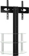 vidaXL - Tv-standaard - hoek - 3-laags - voor - 32-70 - inch - zwart - en - zilverkleur