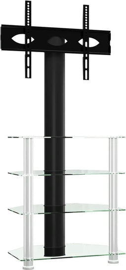 vidaXL - Tv-standaard - hoek - 4-laags - voor - 32-70 - inch - zwart - en - zilverkleur