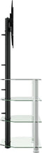 vidaXL - Tv-standaard - hoek - 4-laags - voor - 32-70 - inch - zwart - en - zilverkleur
