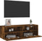 vidaXL - Tv-wandmeubel - 100x30x30 - cm - bewerkt - hout - gerookt - eikenkleurig