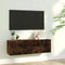 vidaXL - Tv-wandmeubel - 100x30x30 - cm - bewerkt - hout - gerookt - eikenkleurig