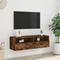 vidaXL - Tv-wandmeubel - 100x30x30 - cm - bewerkt - hout - gerookt - eikenkleurig