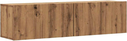 vidaXL - Tv-wandmeubel - 120x30x30 - cm - bewerkt - hout - artisanaal - eikenkleurig