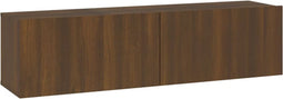 vidaXL - Tv-wandmeubel - 120x30x30 - cm - bewerkt - hout - bruin - eikenkleur