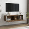 vidaXL - Tv-wandmeubel - 120x30x30 - cm - bewerkt - hout - bruin - eikenkleur