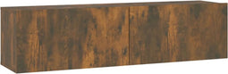 vidaXL - Tv-wandmeubel - 120x30x30 - cm - bewerkt - hout - gerookt - eikenkleurig