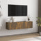 vidaXL - Tv-wandmeubel - 120x30x30 - cm - bewerkt - hout - gerookt - eikenkleurig