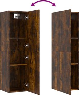 vidaXL - Tv-wandmeubel - 30,5x30x110 - cm - gerookt - eikenkleurig