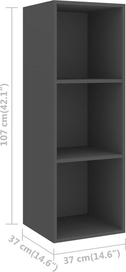 vidaXL - Tv-wandmeubel - 37x37x107 - cm - bewerkt - hout - grijs