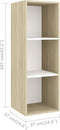 vidaXL - Tv-wandmeubel - 37x37x107 - cm - bewerkt - hout - sonoma - eikenkleurig - wit